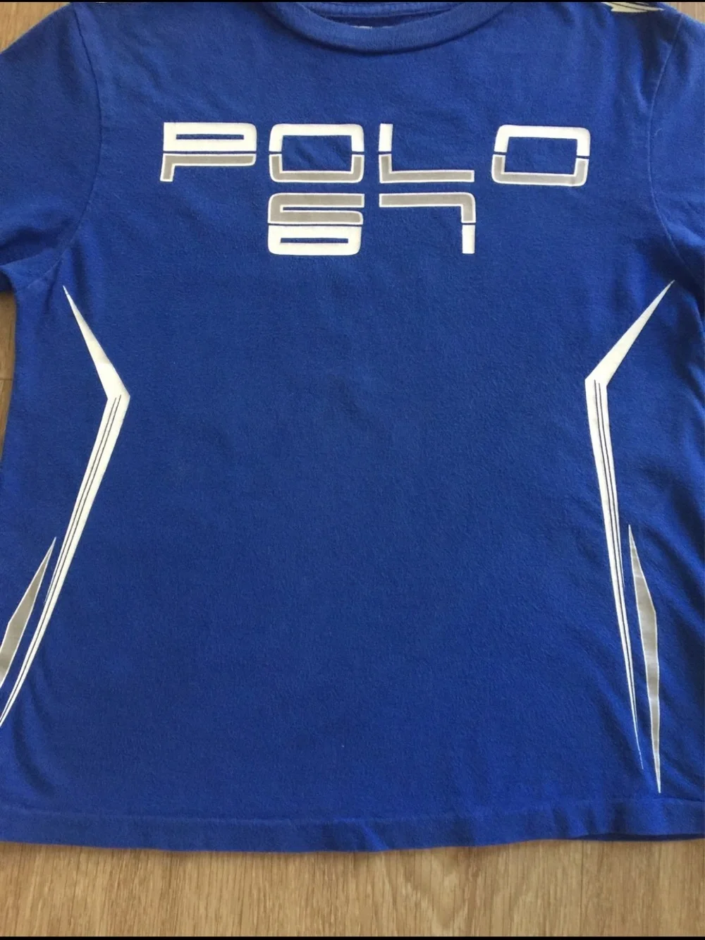 Polo by Ralph Lauren Boys' Blue Short Sleeve Graphic Tee with White Accents - Picture 3 of 3